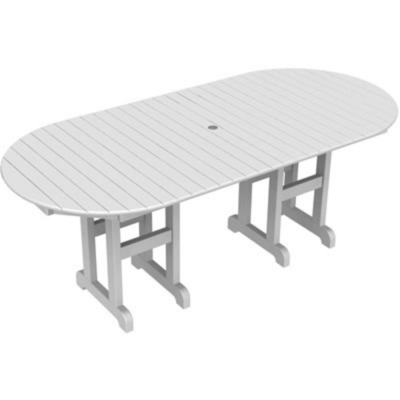 Recycled Plastic Oval Outdoor Dining Table 78 inch PW-RT3678