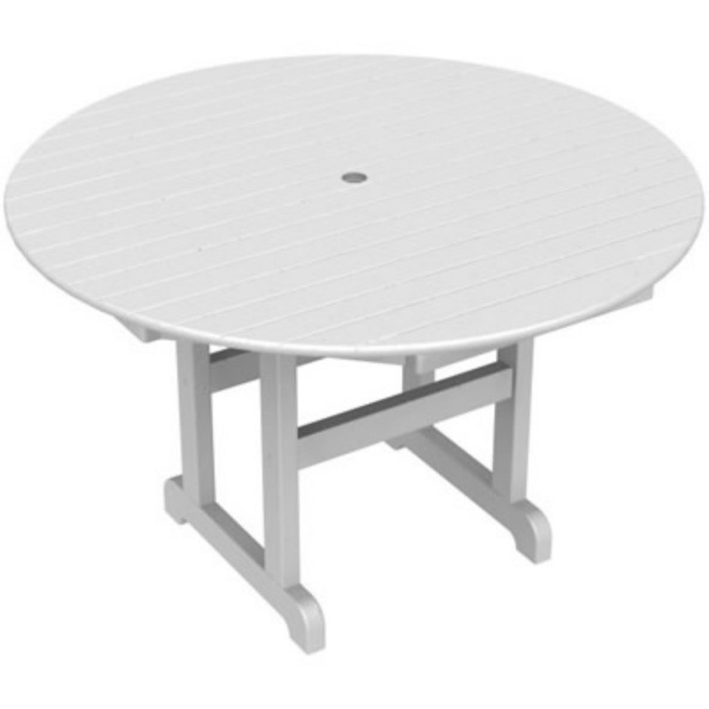 Recycled Plastic Round Outdoor Dining Table 48 inch PW