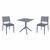 Ares Dining Set with Sky 27" Square Table Dark Gray S009108