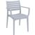 Artemis Resin Outdoor Dining Arm Chair Silver Gray ISP011