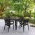 Artemis Resin Square Outdoor Dining Set 5 Piece with Arm Chairs Brown ISP1642S