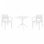 Artemis Dining Set with Sky 27" Square Table White S011108