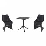 Bloom Bistro Set with Sky 24" Square Folding Table Black S048114