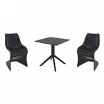 Bloom Dining Set with Sky 27" Square Table Black S048108