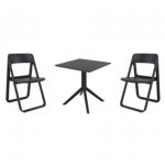 Dream Dining Set with Sky 27" Square Table Black S079108