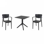 Lisa Dining Set with Sky 27" Square Table Black S126108