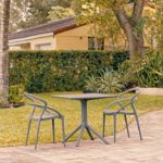 Pia Patio Dining Set with 2 Chairs Dark Gray ISP1067S