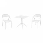 Sunset Dining Set with Sky 27" Square Table White S088108