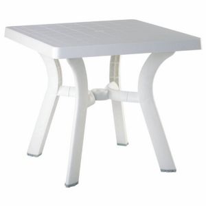 Viva Resin Square Outdoor Dining Table 31 inch White ISP168