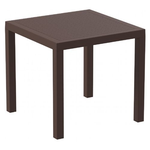 Ares Resin Outdoor Dining Table 31 inch Square Brown ISP164-BRW