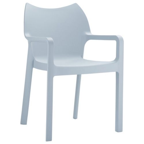 Diva Resin Outdoor Dining Arm Chair Gray ISP028-SIL