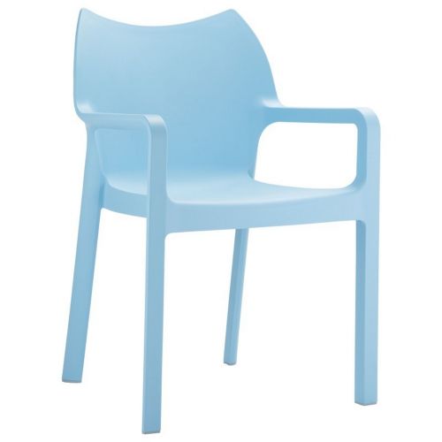 Diva Resin Outdoor Dining Arm Chair Light Blue ISP028-LBL