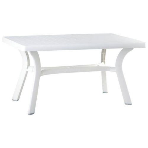 Sunrise Resin Rectangle Outdoor Dining Table 55 inch White ISP182-WHI