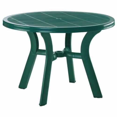 Truva Resin Outdoor Dining Table 42 inch Round Dark Green ISP146-GRE