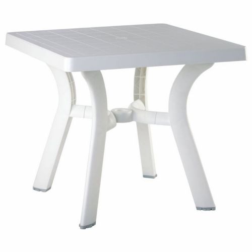 Viva Resin Square Outdoor Dining Table 31 inch White ISP168-WHI
