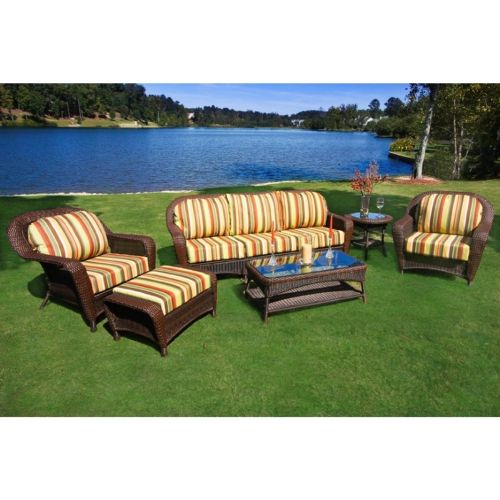 Sea Pines 6 Piece Outdoor Deep Seating Set with Sofa TO-LEX-651
