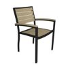 POLYWOOD® Euro Aluminum Outdoor Arm Chair with Black Frame PW-A200-FAB